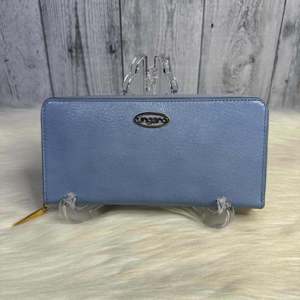 UNGARO continental zip wallet in blue